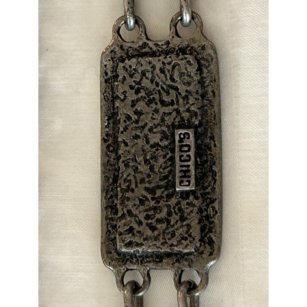 Chicos Chain Link Belt Rectangular Red & Blue Ena… - image 2